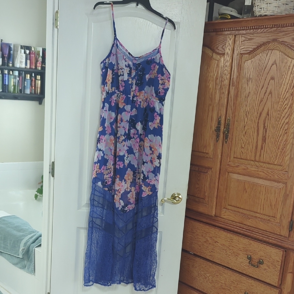 Floral Blue Maxi Dress